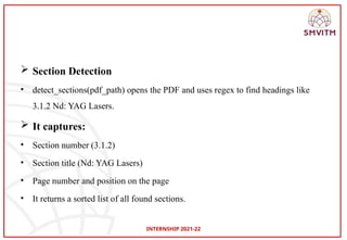 Internship Project on PDF Information Extraction Using Python at BEML ...
