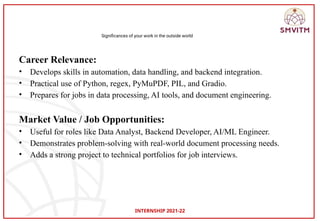 Internship Project on PDF Information Extraction Using Python at BEML ...