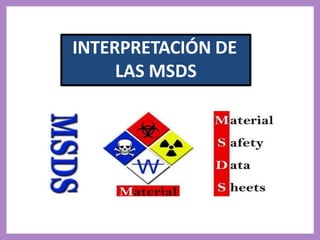 INTERPRETACIÓN DE
LAS MSDS
 