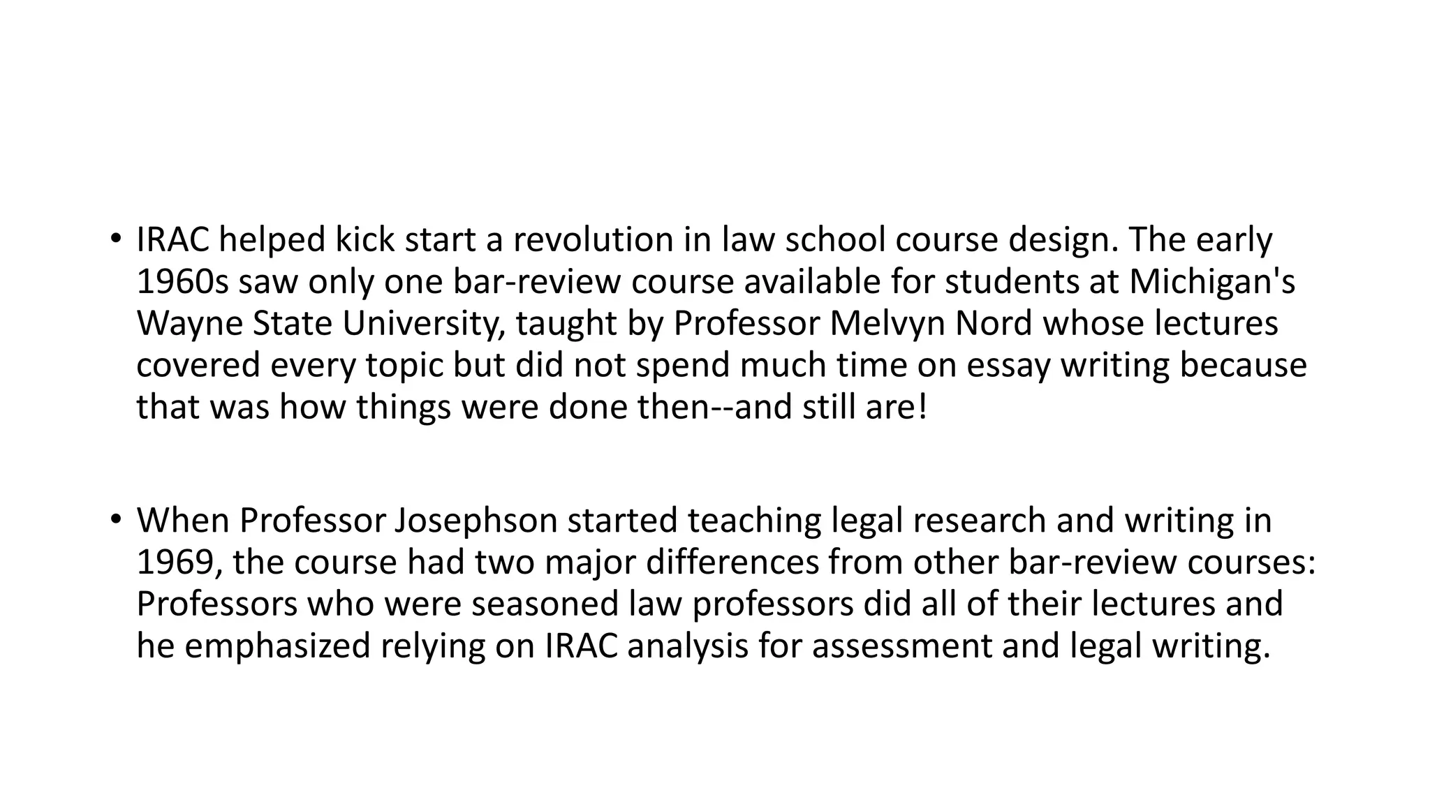 PPT-IRAC METHOD (ISSUE, RULE, ANALYSIS, AND CONCLUSION) | PDF