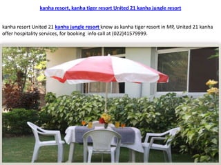 kanha resort, kanha tiger resort United 21 kanha jungle resort


kanha resort United 21 kanha jungle resort know as kanha tiger resort in MP, United 21 kanha
offer hospitality services, for booking info call at (022)41579999.
 