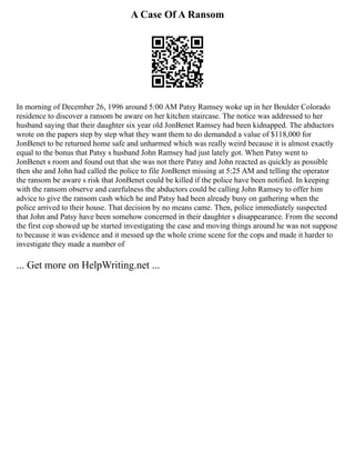 Patsy Ramsey Writing PPT - Keys To Writing A Good Discussion PowerPoint Presentation, Free | PDF