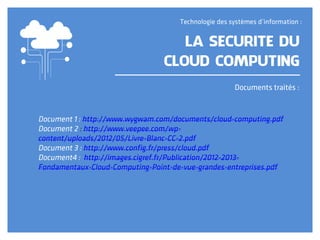 La sécurité du Cloud Computing