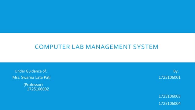 Computer Lab Management System Project Free Download – PXIV
