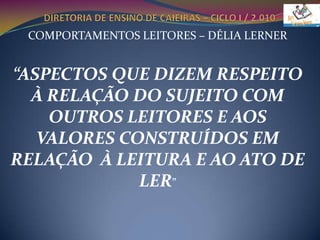 PROJETOS DE LEITURA;