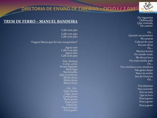 DIRETORIA DE ENSINO DE CAIEIRAS – CICLO I / 2.010PROCEDIMENTO DE LEITURA“UM CONJUNTO MAIS AMPLO DE FAZERES E DE RITUAIS QUE ENVOLVEM AS PRÁTICAS DE LEITURA”(ROJO 2.004)