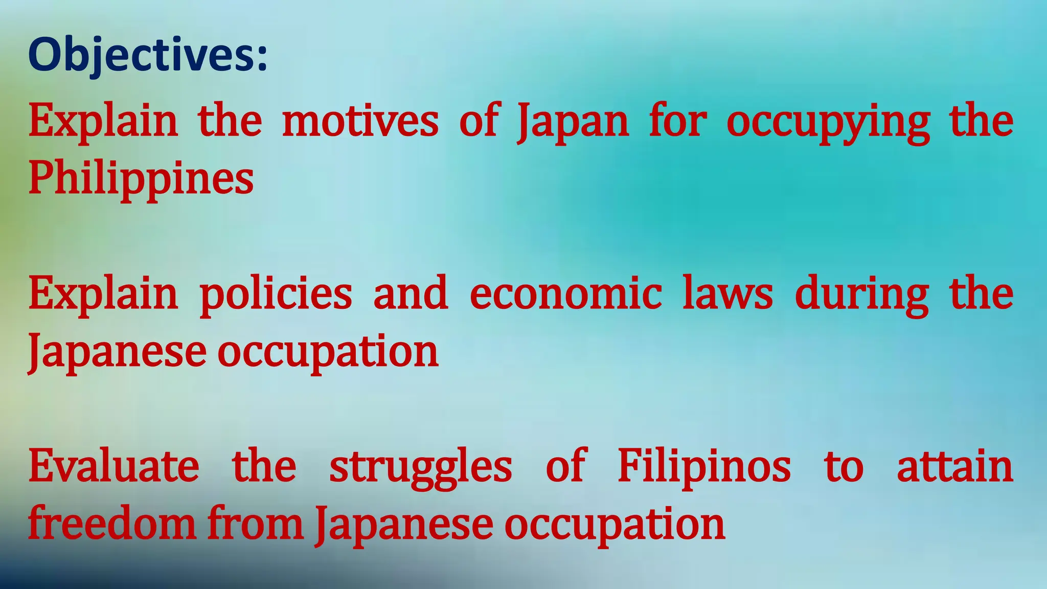 Japanese Occupation In The Philippines PPT PPT