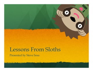 Lessons From Sloths 
Presented by Steve Sosa 
 