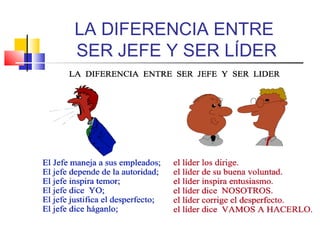 LA DIFERENCIA ENTRE
SER JEFE Y SER LÍDER
 