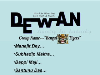 Group Name---&quot;Bengal  Tigers&quot; ,[object Object],[object Object],[object Object],[object Object]
