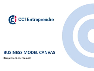 BUSINESS MODEL CANVAS
Remplissons-le ensemble !
 