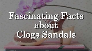 Fascinating Facts
about
Clogs Sandals
 
