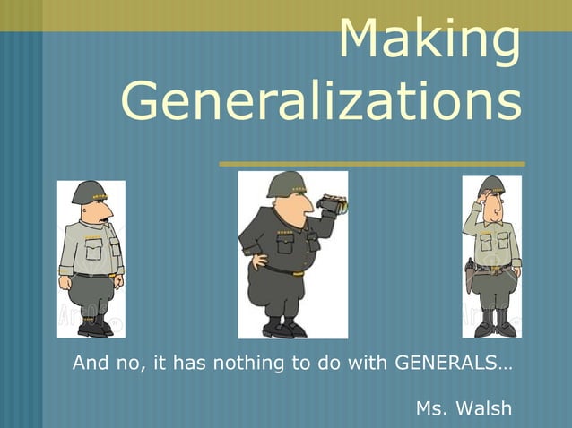 making generalizations- | PPT