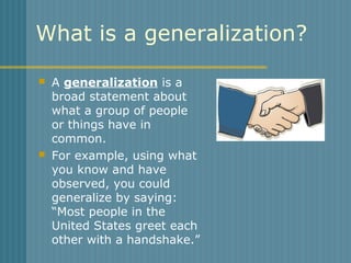 Making Generalizations-