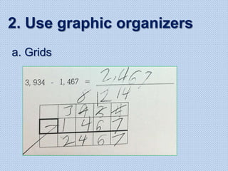 a. Grids
2. Use graphic organizers
 