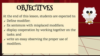 Use Appropriate Modifiers | PPTX | Education