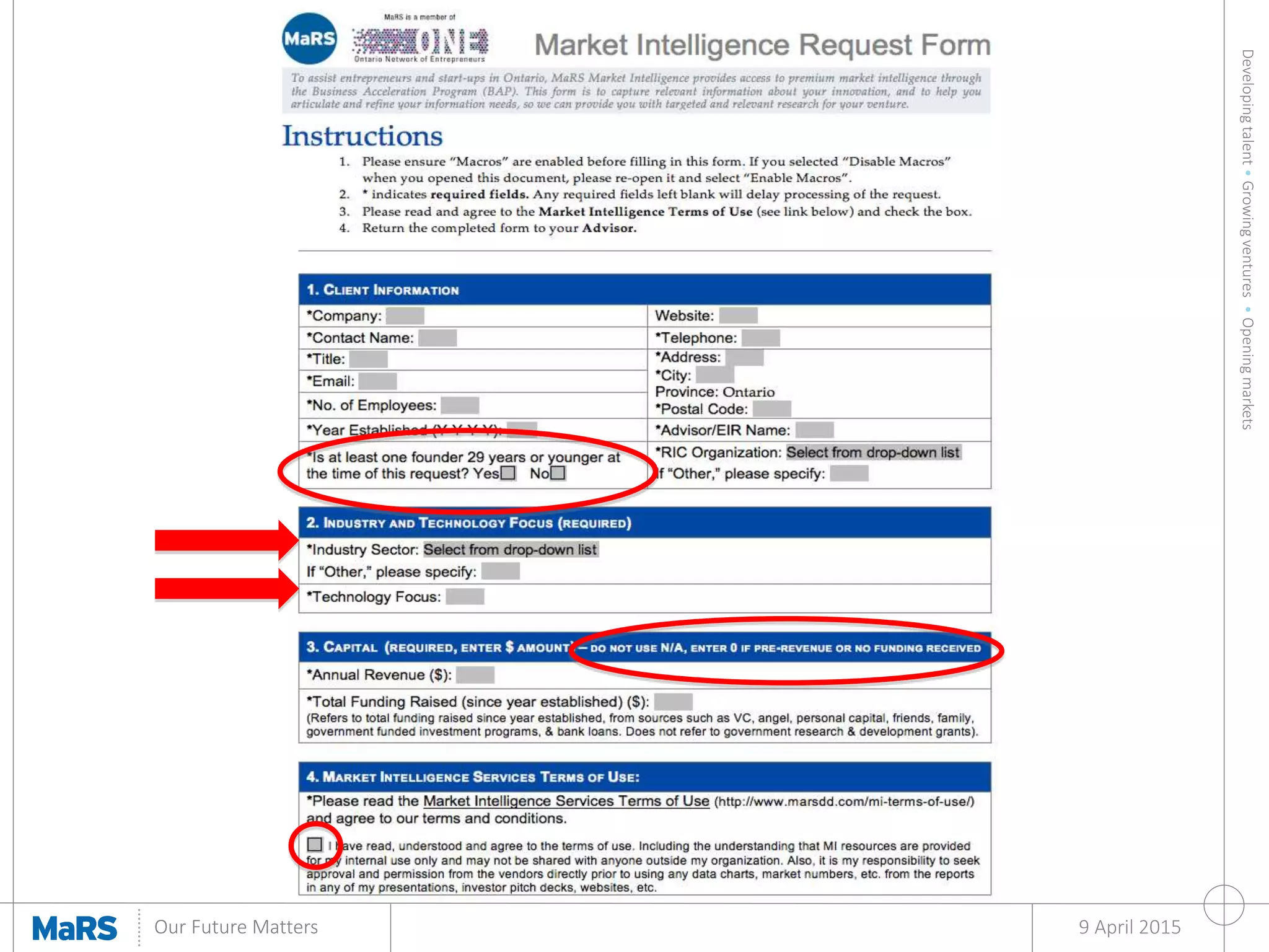 Developingtalent•Growingventures•Openingmarkets
Our Future Matters 9 April 2015
 