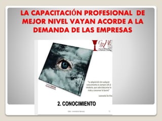 LA CAPACITACIÓN PROFESIONAL DE
MEJOR NIVEL VAYAN ACORDE A LA
DEMANDA DE LAS EMPRESAS
 