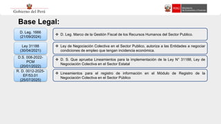 PPT - NEGOCIACION COLECTIVA DESCENTRALIZADA Y REGISTRO DE PROYECTO DE ...