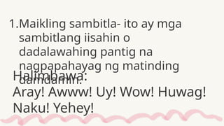Sambitla Example PPT- NOBELA for grade 10 3rd quarter dito matatalakay ang dekada70 | PPTX
