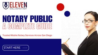 NOTARY PUBLIC
A COMPLETE GUIDE
STARTHERE
Trusted Mobile Notary Services Across San Diego
 
