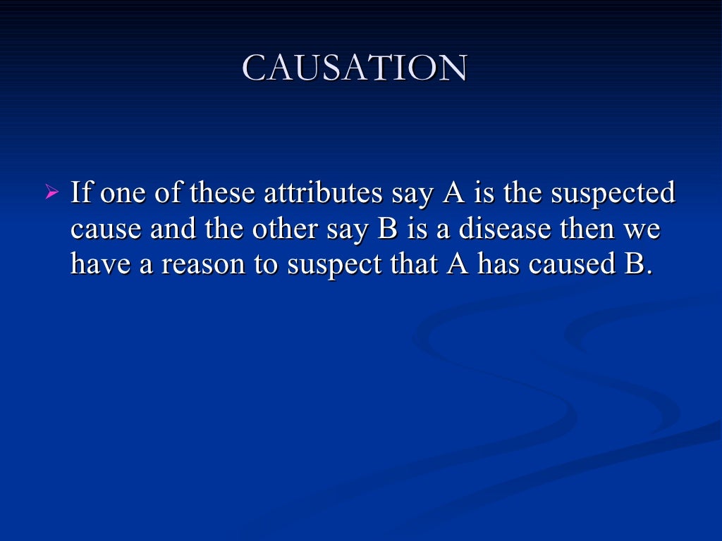 what is the difference between association and causation in an epidemiological study
