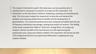 Research study or Thesis on Agriculture course | PPTX
