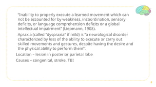 Comprehensive Overview of Parietal Focal Signs: Apraxia, Agnosia, and ...