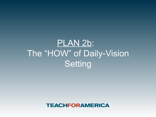 PLAN 2b :  The “HOW” of Daily-Vision Setting 