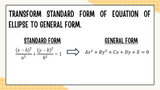 𝐴𝑥2 + 𝐵𝑦2 + 𝐶𝑥 + 𝐷𝑦 + 𝐸 = 0
 