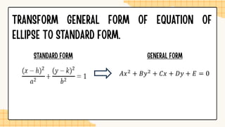 𝐴𝑥2 + 𝐵𝑦2 + 𝐶𝑥 + 𝐷𝑦 + 𝐸 = 0
 