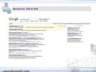  Obtención del “Destacado”Beneficios: SEM  SEO