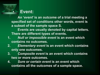 PROBABILITY AND IT'S TYPES WITH RULES | PPT