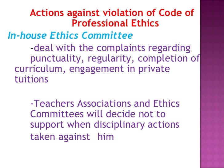 Professional Ethics For Teachers