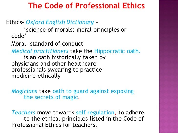 Professional Ethics For Teachers