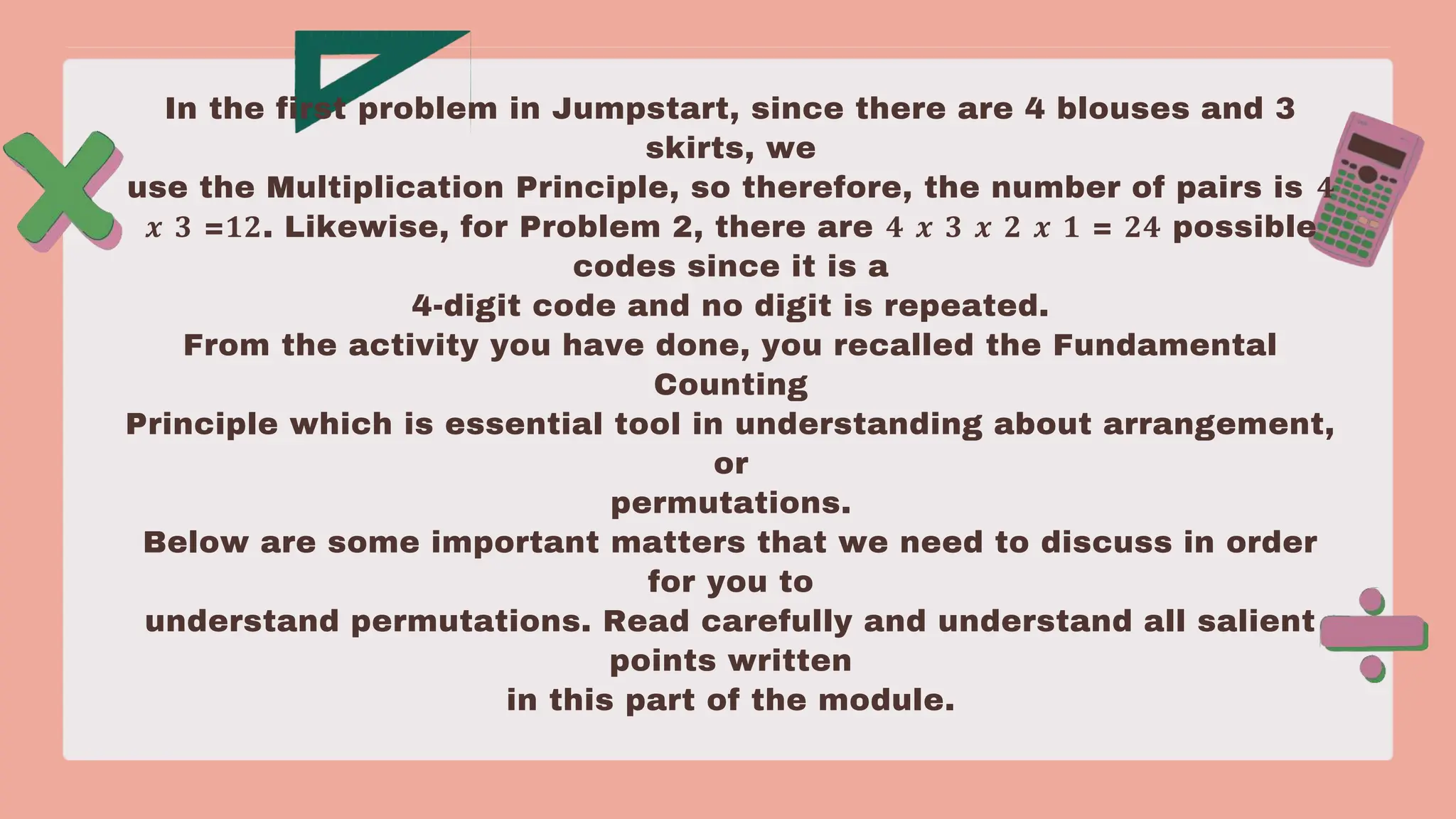 Mathematics Grade 10 Quarter 3 Module 1 Permutations | PPTX