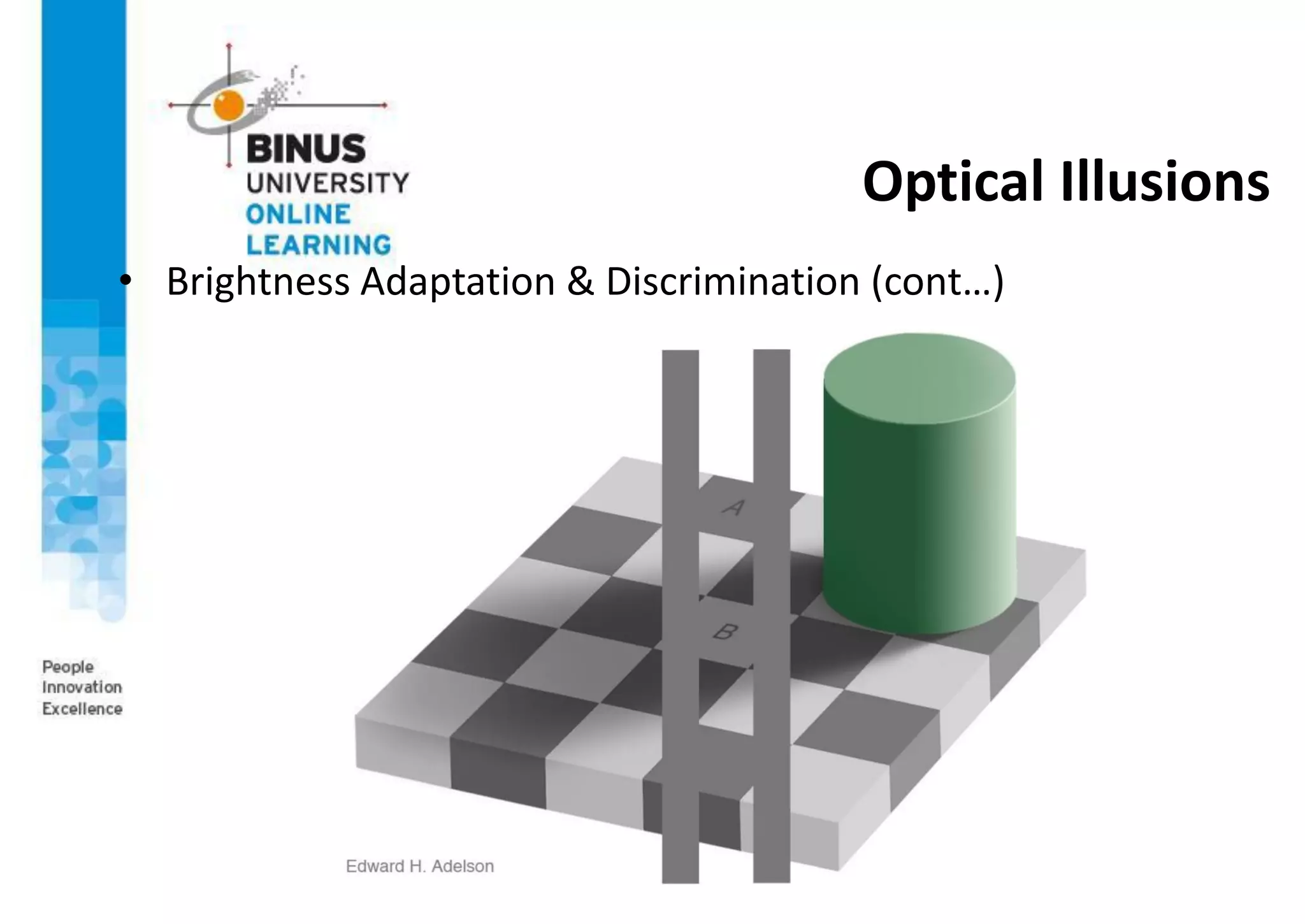 Optical Illusions
• Brightness Adaptation & Discrimination (cont…)
 