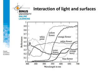 Interaction of light and surfaces
 