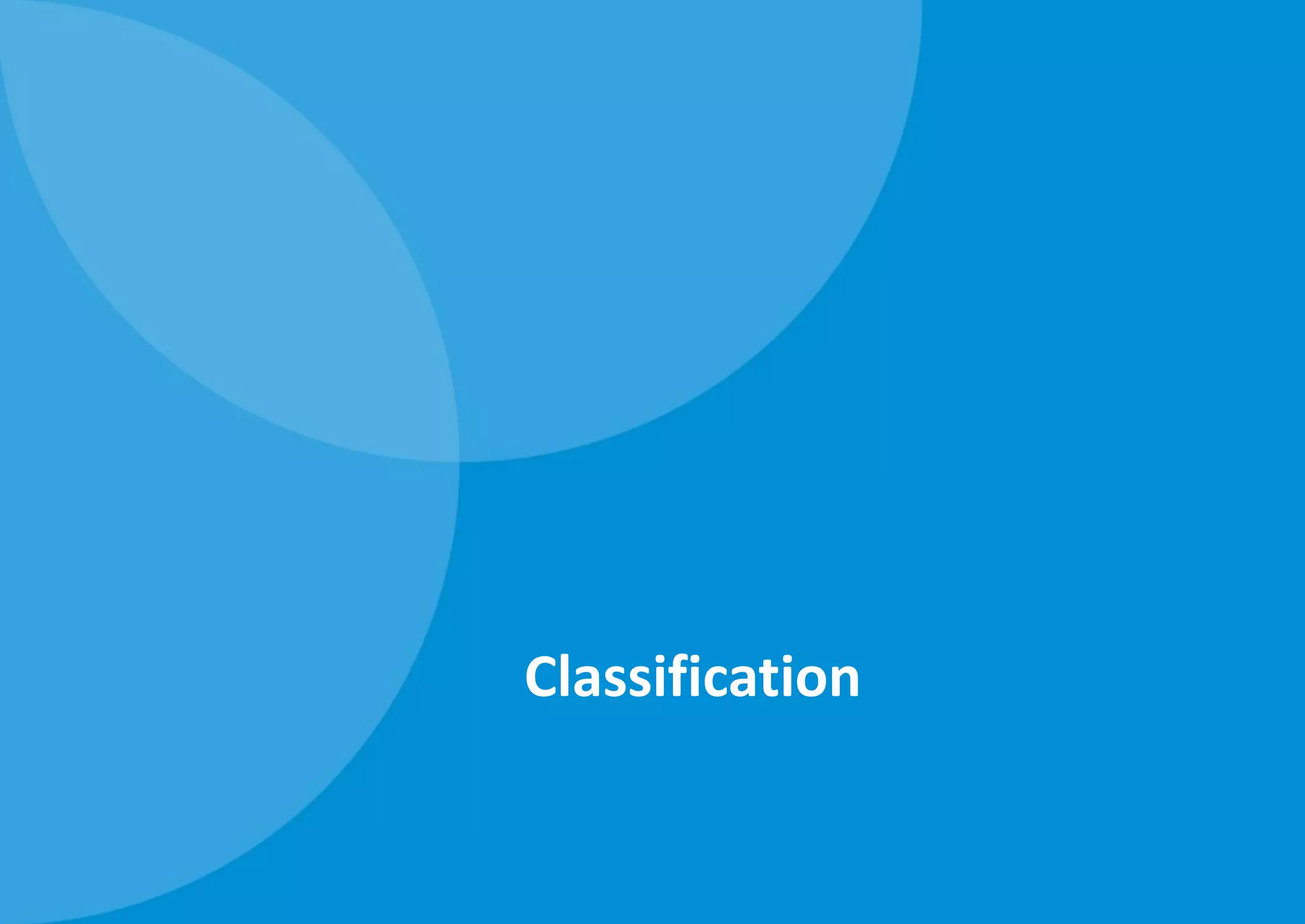 Classification
 
