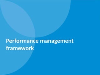 Performance management
framework
 