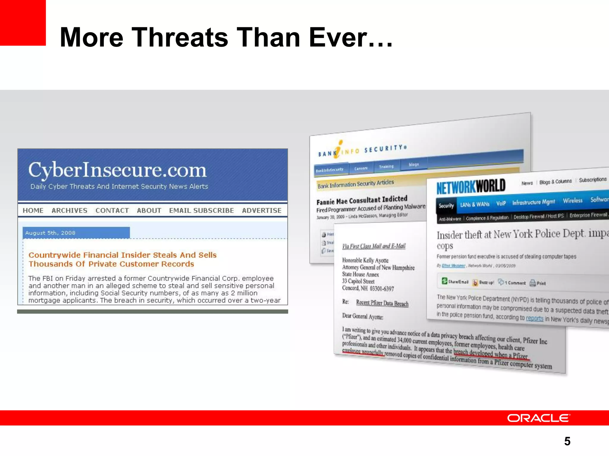 More Threats Than Ever… 5 