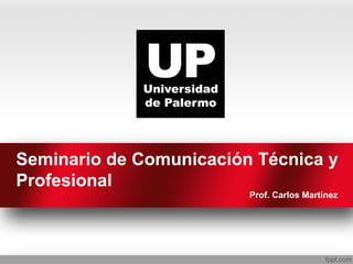 Seminario de Comunicación Técnica y
Profesional
                         Prof. Carlos Martínez
 