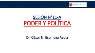 SESIÓN N°11-A
PODER Y POLÍTICA
Dr. César N. Espinoza Azula
 