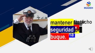 La Parte A de dicho
Código es
obligatoria
Parte B figuran
orientaciones
prescripciones
obligatorias.
regla XI-2/8 se
confirma
capitán, al adoptar
las decisiones
mantener la
seguridad del
buque.
 