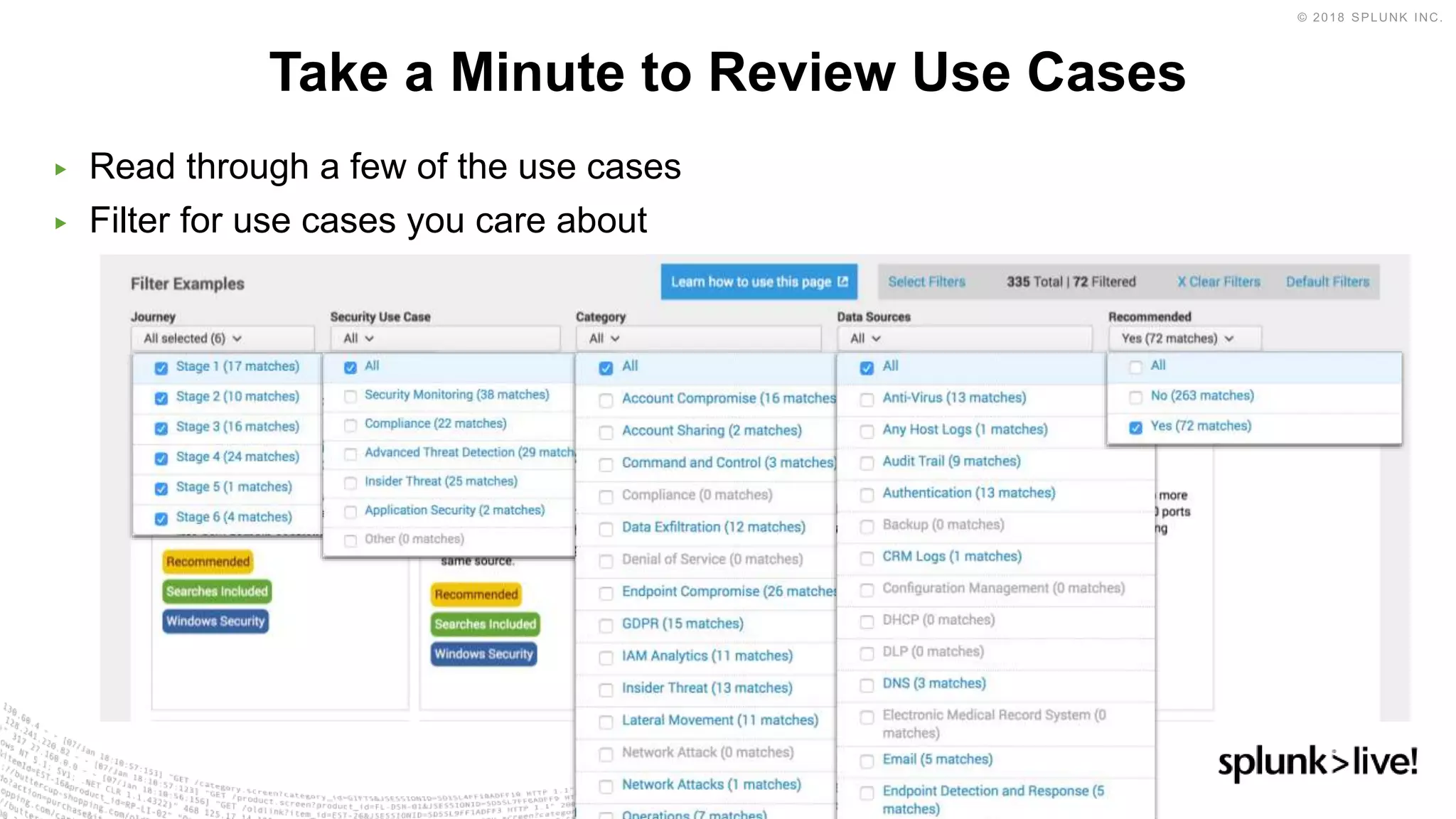 ▶ Read through a few of the use cases
▶ Filter for use cases you care about
Take a Minute to Review Use Cases
 