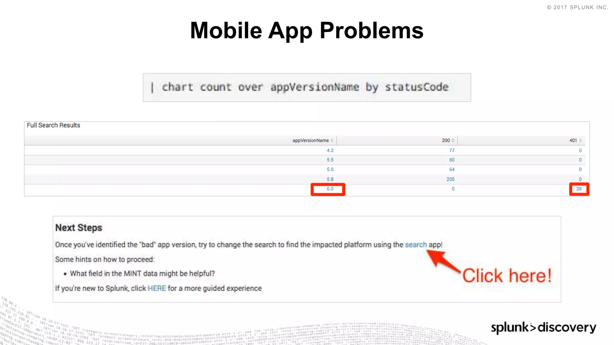 © 2017 SPLUNK INC.
Mobile App Problems
 