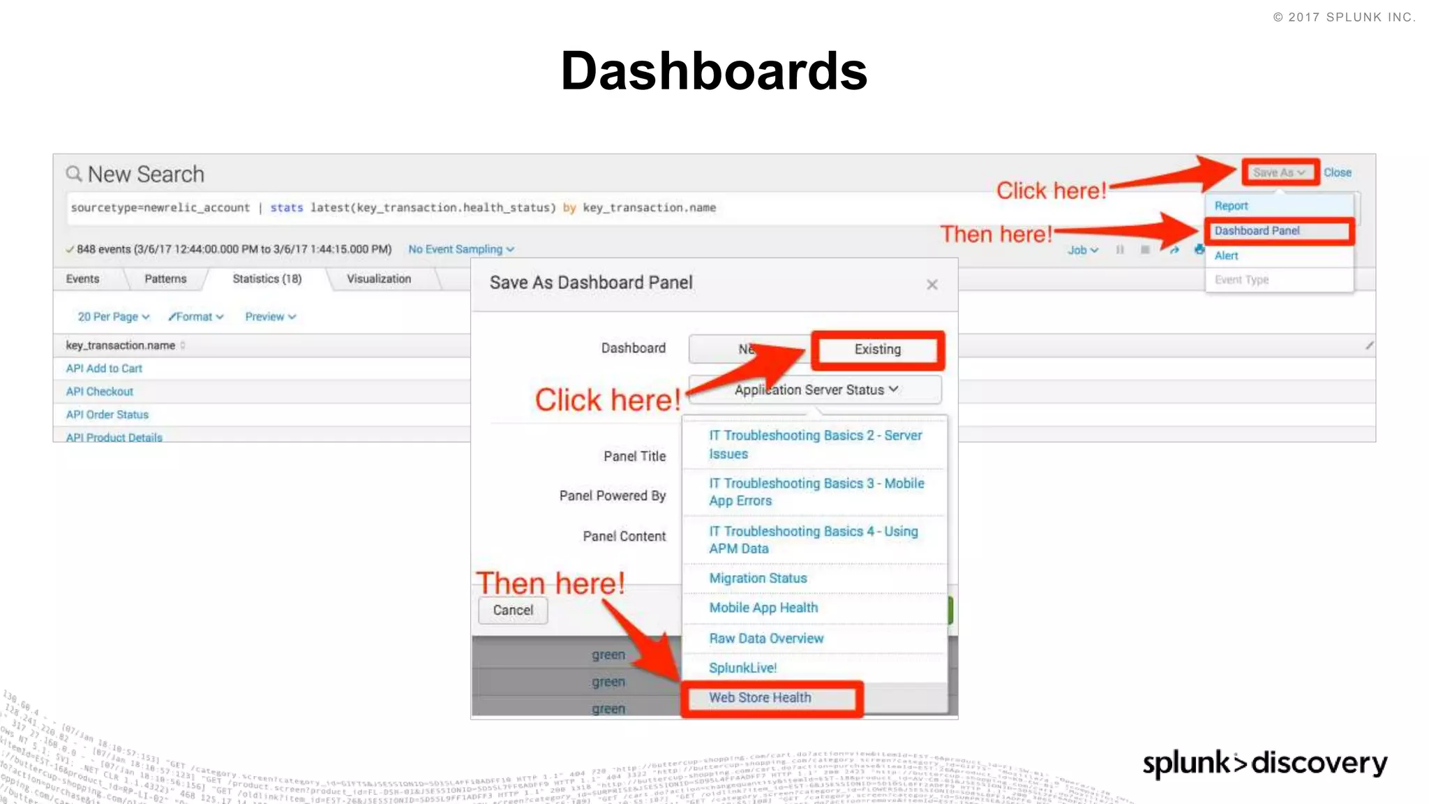 © 2017 SPLUNK INC.
Dashboards
 