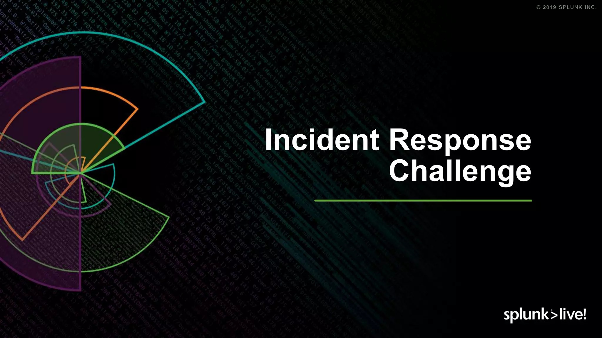 © 2019 SPLUNK INC.
Incident Response
Challenge
 