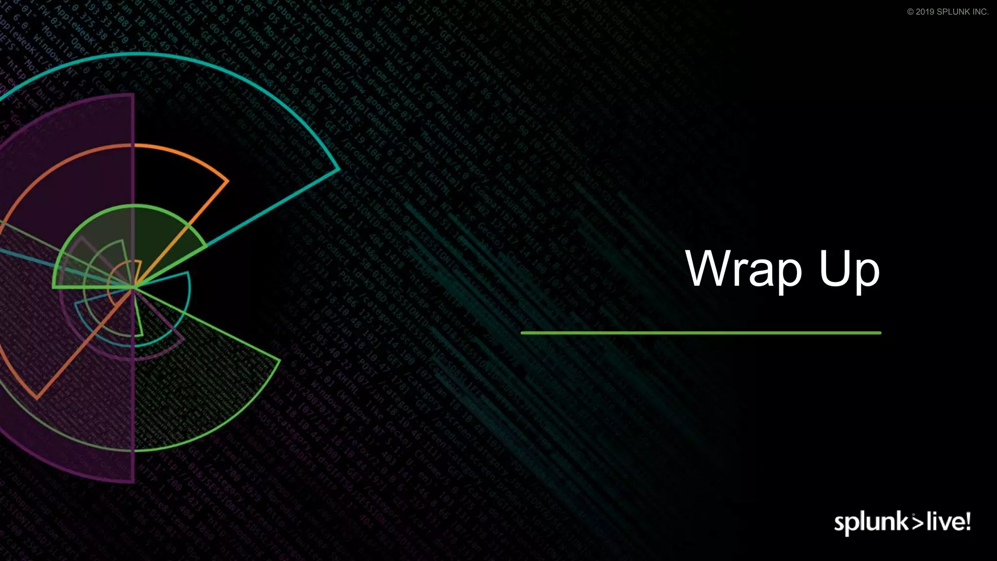 © 2019 SPLUNK INC.
Wrap Up
 