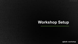© 2017 SPLUNK INC.
Workshop Setup
 